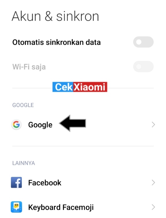 Hapus Akun Google di Xiaomi