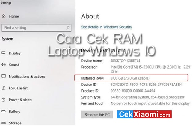 Cek RAM Komputer Windows