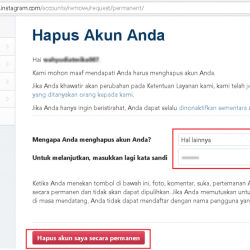 Menghapus Instagram Secara Permanen