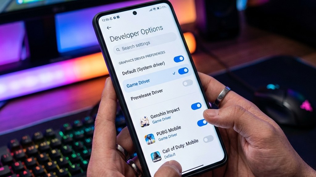 Panduan mengubah setelan driver grafis game di menu opsi pengembang Xiaomi